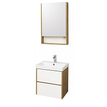 Мебель для ванной Aquaton Сканди 1A251701SDZ90 55 2 ящика, белый/дуб рустикальный