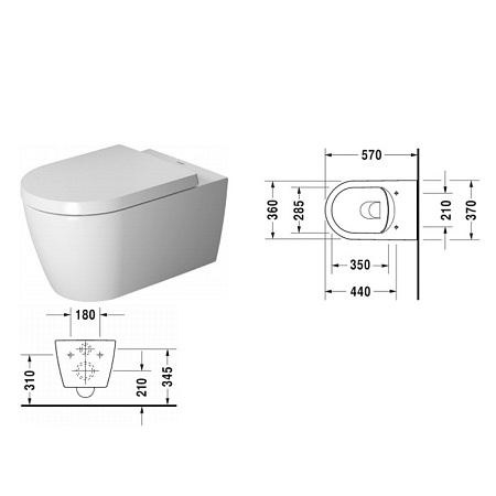 Унитаз подвесной Duravit ME by Starck 2529092000