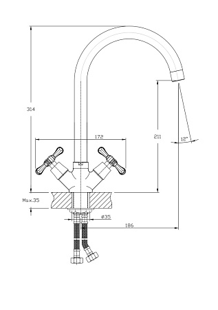 Смеситель для кухонной мойки RUSH Bianki BI7650-24 хром