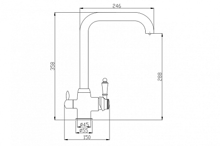 Смеситель Zorg Steel Hammer SH 725 BLACK BR для кухонной мойки/для фильтра, черный металл/бронза