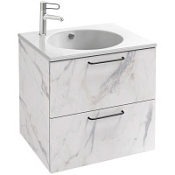 Тумба с раковиной Jacob Delafon Odeon Rive Gauche EB2520-R9-NR4 60 белый мрамор, ручки черный Тумба с раковиной Jacob Delafon Odeon Rive Gauche EB2520-R9-NR4 60 белый мрамор, ручки черный