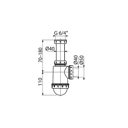 Сифон для раковины AlcaPlast A443-DN50/40