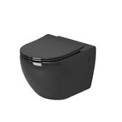 Унитаз подвесной Grossman Color GR-4411blackS с тонкой крышкой, черный глянцевый