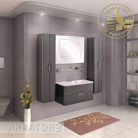 Тумба для комплекта Aquaton Виченца 90 ляпис мокрый асфальт