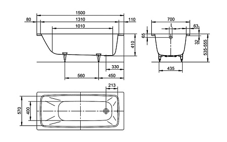 Ванна стальная Kaldewei Cayono 747 274700010001 150х70 см