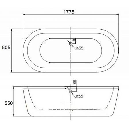 Акриловая ванна BelBagno BB12-1775 177.5x80.5 белый