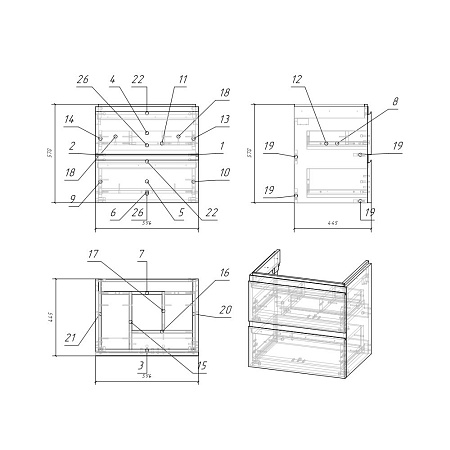 Мебель для ванной Cersanit Moduo SB-SZ-MOD-MO60/Wh 60 белый
