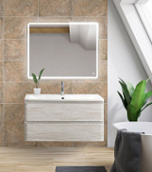 Мебель для ванной BelBagno Albano ALBANO-1000-2C-SO-RVB 100 подвесная, Rovere Vintage Bianco