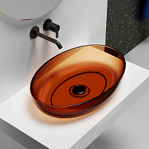 Раковина накладная прозрачная ABBER Kristall AT2801Opal коричневый