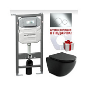 Комплект Ceramica Nova Metropol CN4002MB_1001CH_1000 подвесной унитаз + инсталляция + кнопка Комплект Ceramica Nova Metropol CN4002MB_1001CH_1000 подвесной унитаз + инсталляция + кнопка