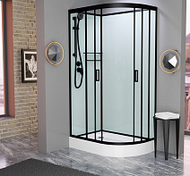 Душевая кабина Frank F412L М Black 120x80x220 без крыши, черный