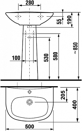 Раковина Jika Zeta 8103900001049 50x40x19 белый