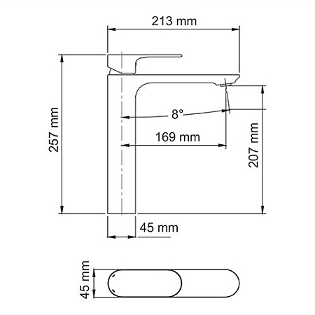 Смеситель WasserKRAFT Dinkel 5803H для раковины