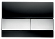 Кнопка смыва Tece Square 9240807 черное стекло, кнопка хром глянцевый