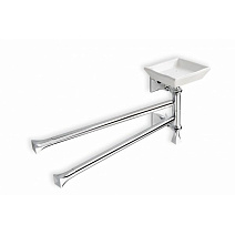 Полотенцедержатель Stil Haus Prisma PR18(08-BI) с мыльницей, хром/белый Полотенцедержатель Stil Haus Prisma PR18(08-BI) с мыльницей, хром/белый