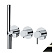 Смеситель Remer X Style X97D3PXV для ванны с душем, на 3 выхода, сталь