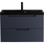 Тумба с раковиной BelBagno Vittoria VITTORIA-900-2C-SO-GO-P 90 Grigio Opaco/черная раковина