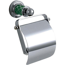 Держатель туалетной бумаги Boheme Murano 10901-GR-CR с крышкой, хром/бирюзовый