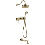 Душевой комплект Boheme Medici 308-MR-W для ванны, бронза/Murano White