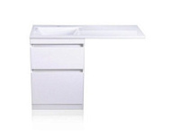 Тумба с раковиной напольная El Fante Даллас 120 L 2 ящика, эмаль, белый