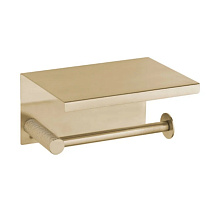 Держатель туалетной бумаги Boheme Uno 10971-MG с полкой, золото матовое