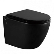 Унитаз подвесной ABBER Bequem AC1103MB безободковый, черный матовый