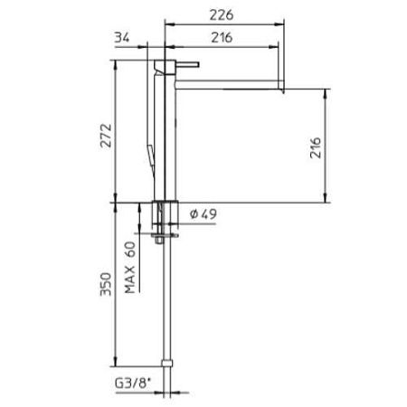 Смеситель Palazzani Digit 49301843 для раковины, белый матовый