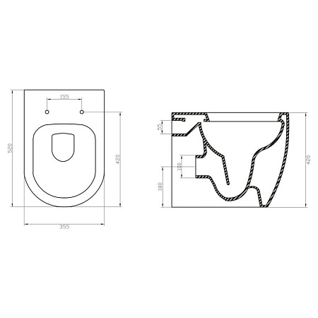 Унитаз приставной BelBagno Marino  BB105CB