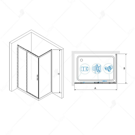 Душевой уголок RGW Leipzig 34124100-014 100x100x195 прозрачное/черный