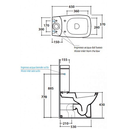 Унитаз-компакт GLOBO Daily DA003.BI с микролифтом