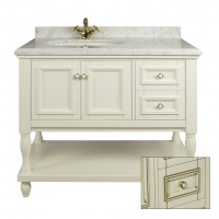 Тумба с раковиной Tessoro Eden TS-8003-C-I/G-L 105 L ивори с золотом