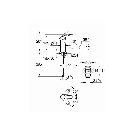 Смеситель Grohe Eurosmart 23922003 для раковины