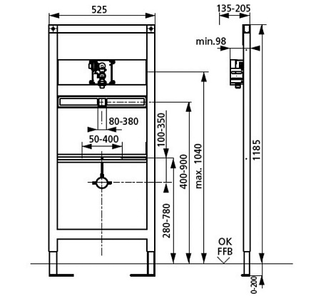 Система инсталляции для биде Sanit INEO 90.676.00..T000