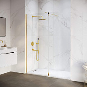 Душевая перегородка RGW Walk In WA-050GB (WA-002GB+Z-070GB) 110x195 прозрачное/золото брашированное