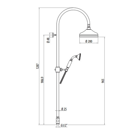 Душевая стойка Gattoni 4293/PDV0 бронза