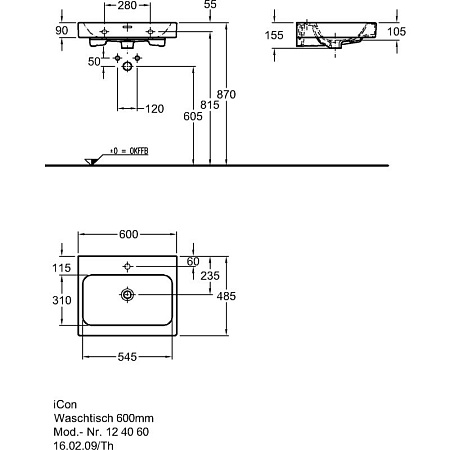 Раковина Geberit iCon 124060000  60  белая
