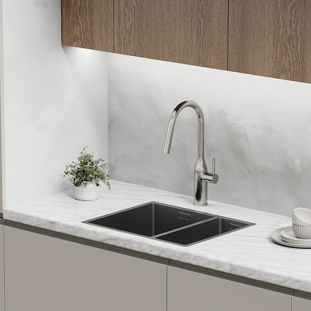 Смеситель для кухонной мойки Sancos Grand SC4002BNG нержавеющая сталь