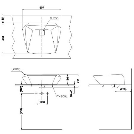 Раковина TOTO Jewelhex LW681B 60,5