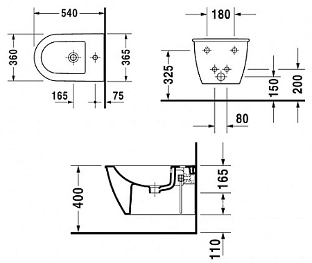 Биде подвесное Duravit Darling 2249150000