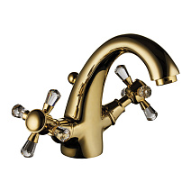 Смеситель Palazzani Adams Color 52310664 для раковины золото\сваровски