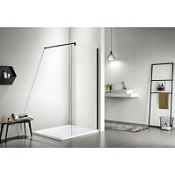 Душевая перегородка Aquatek AQ WIW 08020BL прозрачное стекло, черный