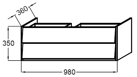 Тумба с раковиной Jacob Delafon Escale 100 см, черный лак