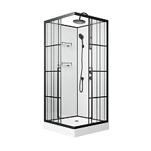 Душевая кабина Niagara Standart ST90/15QR/KL/BKT 90x90x225 черный матовый/прозрачный клетка