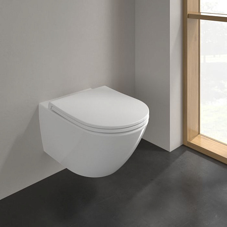 Унитаз подвесной Villeroy & Boch Subway 3.0 4670T901 безободковый, с микролифтом, alpin