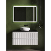 Мебель для ванной со столешницей Sancos Snob R 100 SNR100W+TT100A1 Bianco/Black Sky