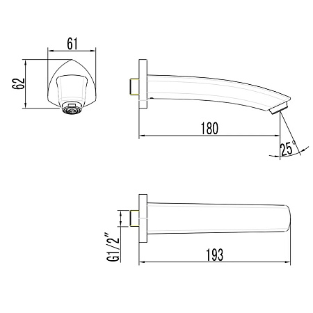 Излив Lemark LM3581C для ванны, хром