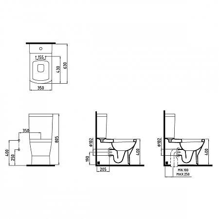 Унитаз-компакт Bien Neptun NPKD06301VE0W3000 с функцией биде, встроенным смесителем