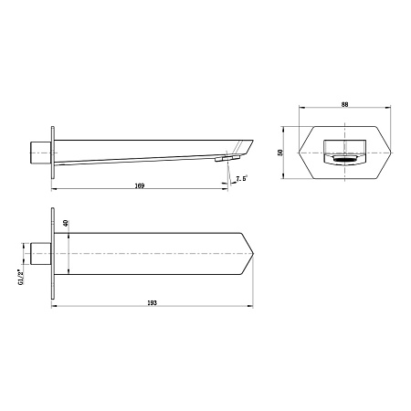 Излив Lemark LM3981C для ванны, хром
