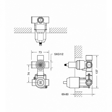 Cкрытая монтажная часть Bravat D982CP-B-RUS хром