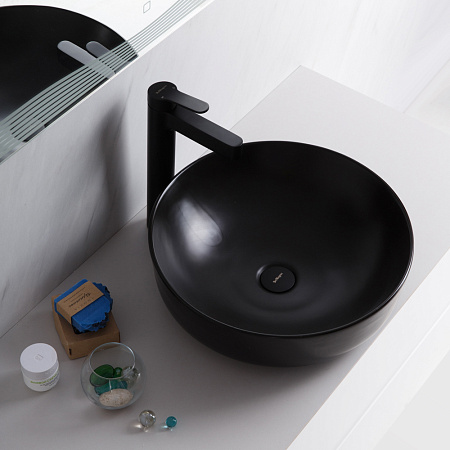Раковина накладная BelBagno BB1315-H301 41x41x13 черный матовый